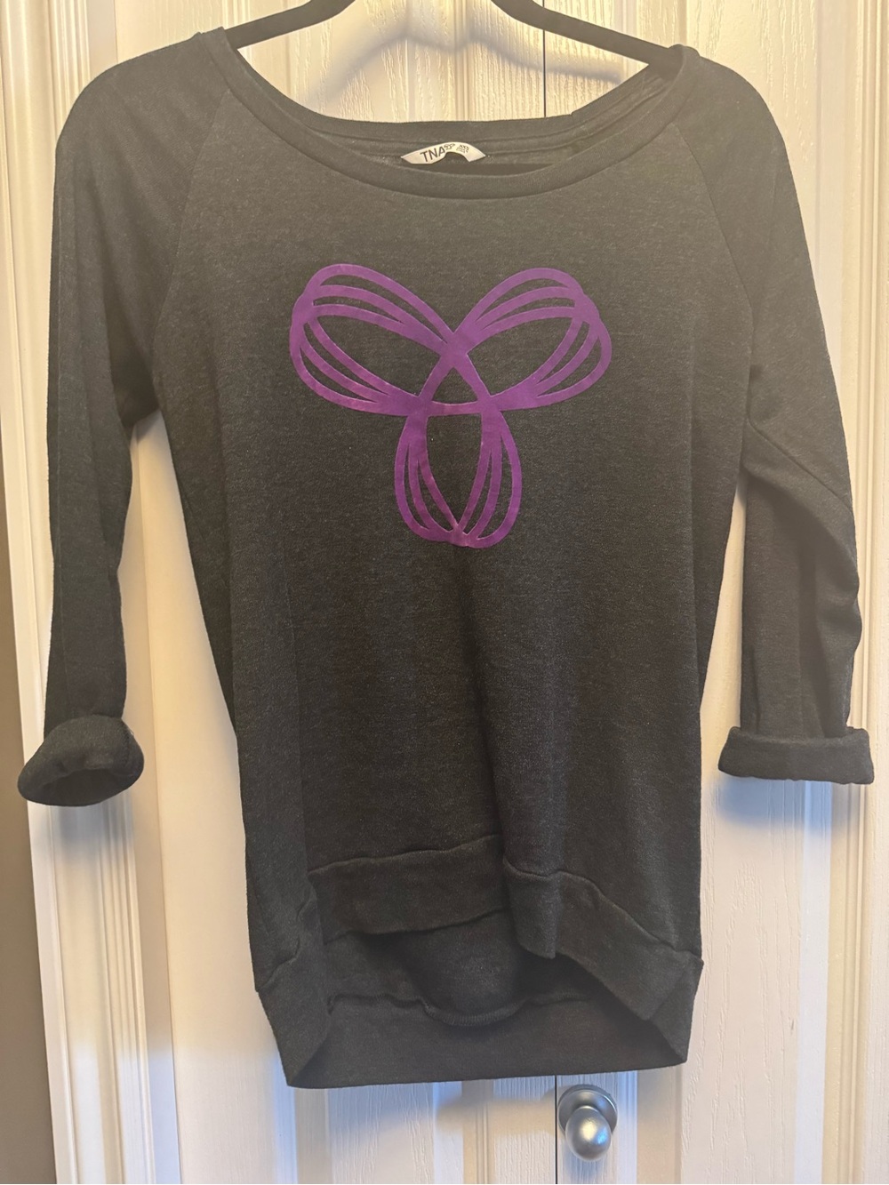 Aritzia Black Sweatshirt with Purple Graphic
